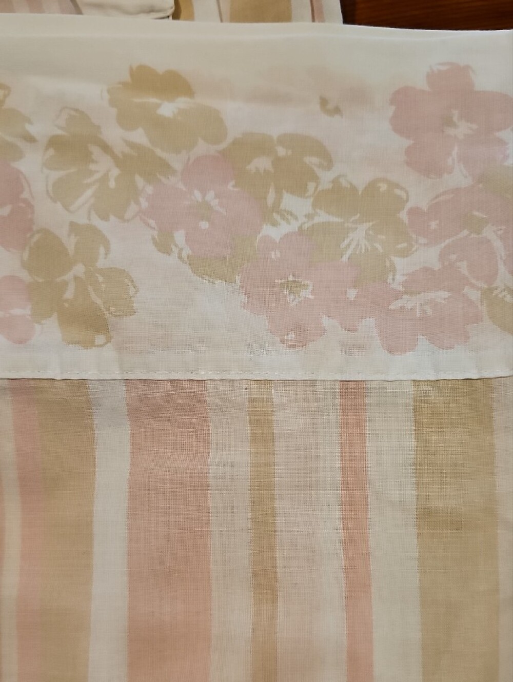 Vintage 70s Texmade Sheet Set - Pink, Cream, Tan